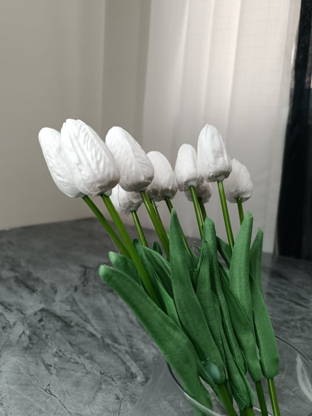 گل مصنوعی مدل لاله فومی رنگ ثابت بسته ۱۰عددی