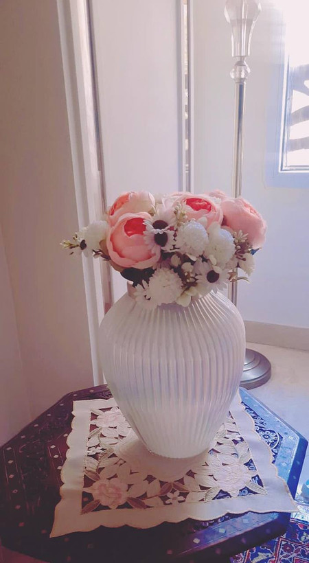 گل و گلدان رومیزی مدل پیونی