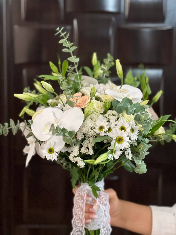 دسته گل عروس طبیعی مدل (وحشی)