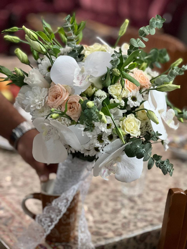 دسته گل عروس طبیعی مدل (وحشی)