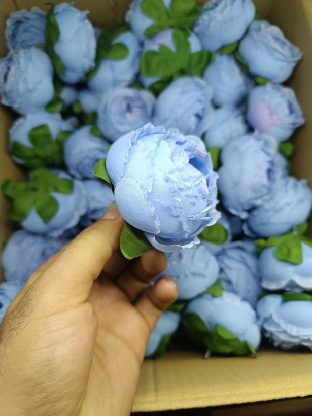 سرگل پیونی (پائونی) بزرگ رنگ آبی کمرنگ 10عددی