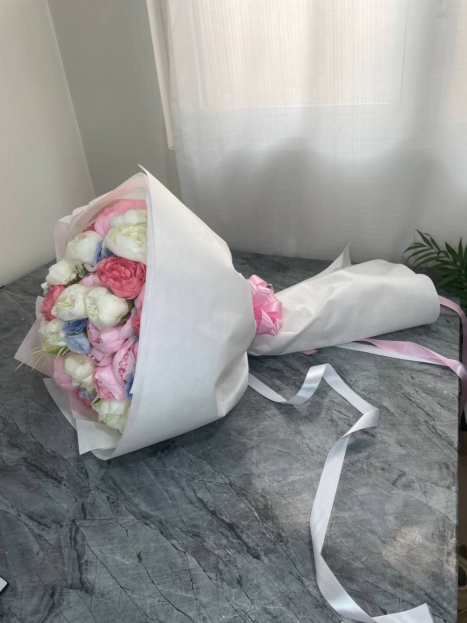 دسته گل مصنوعی مدل پیونی (خواستگاری)