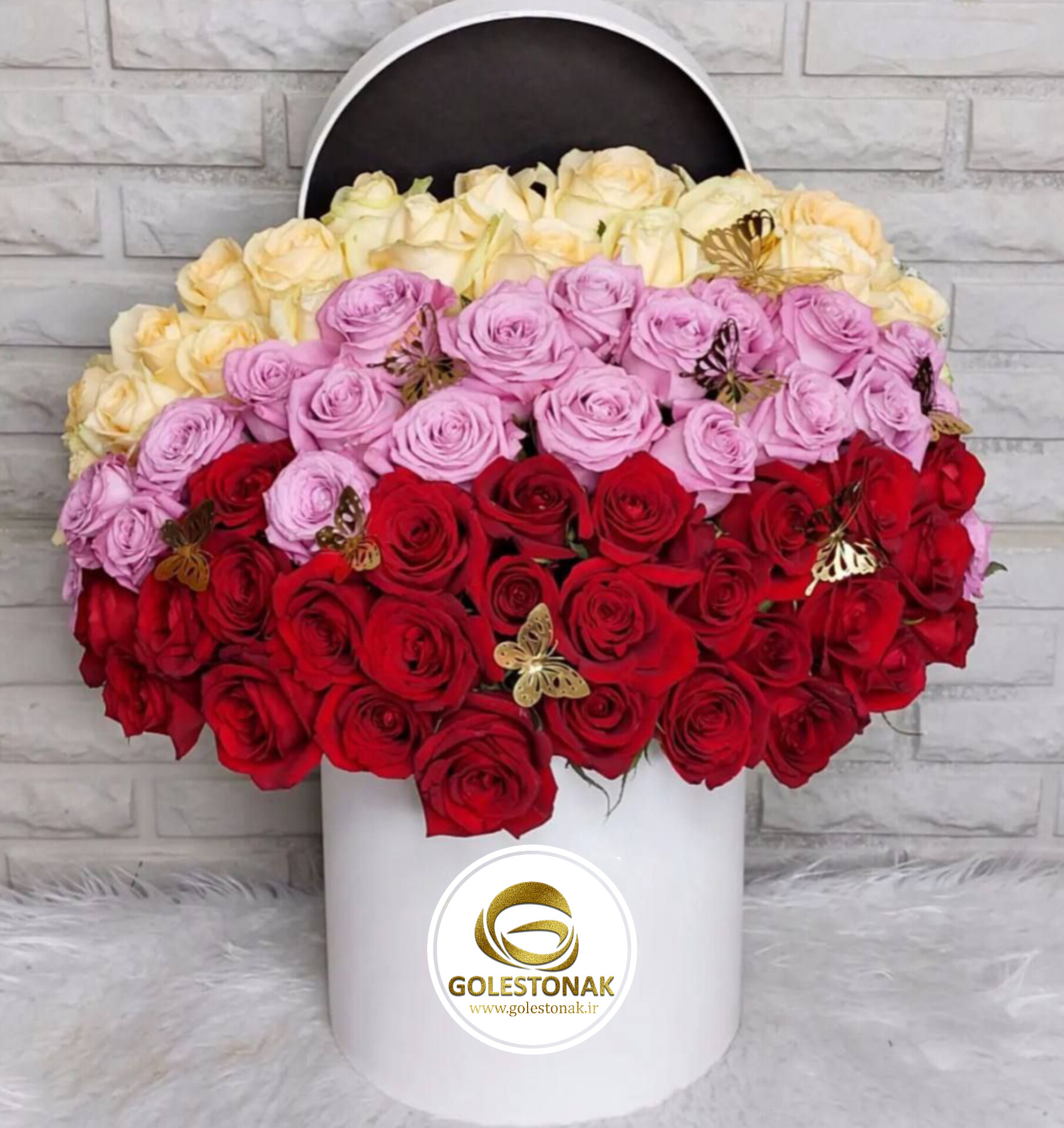 باکس گل رز رنگی