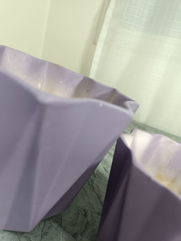 گلدان سرامیکی سه عددی بنفش