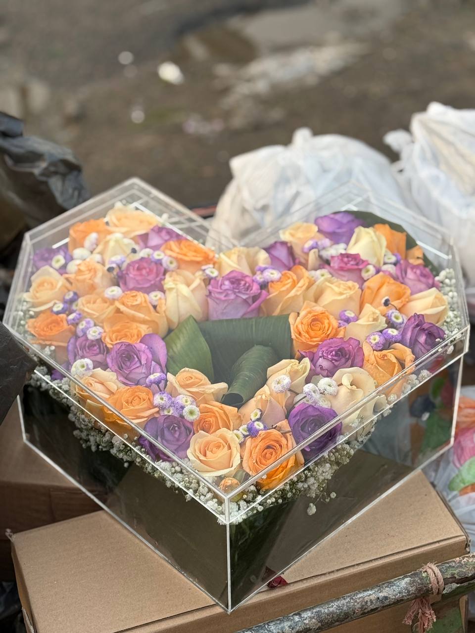 باکس گل شیشه ای