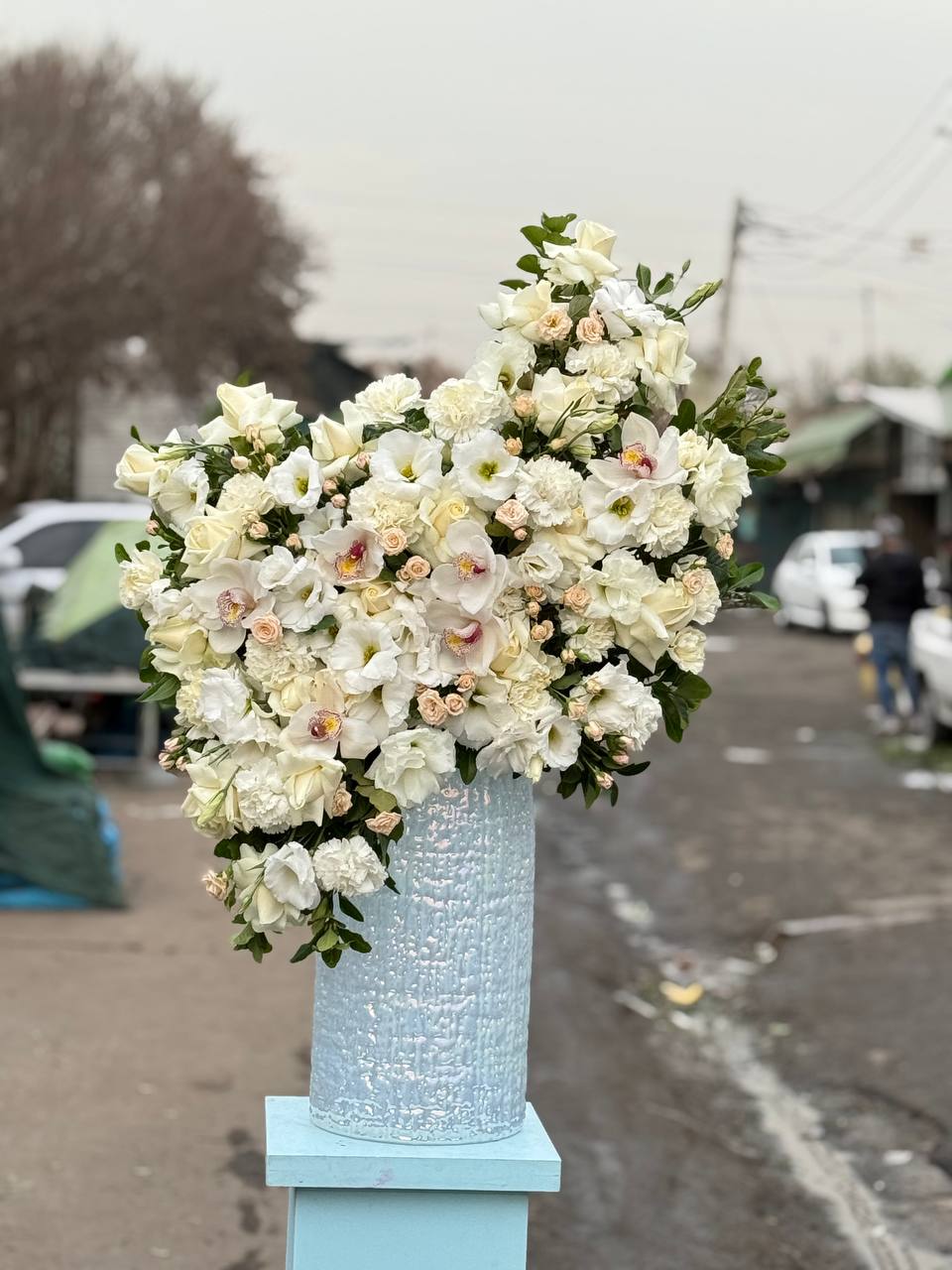 باکس گل لیسین سفید