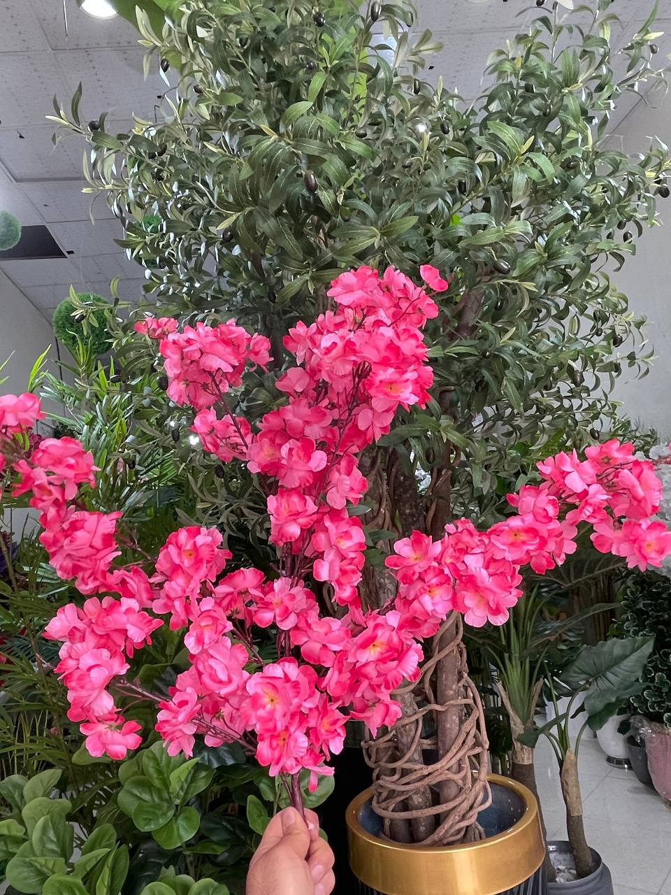 شکوفه مصنوعی ۶ بازو ۱۵۰ گل سرخابی