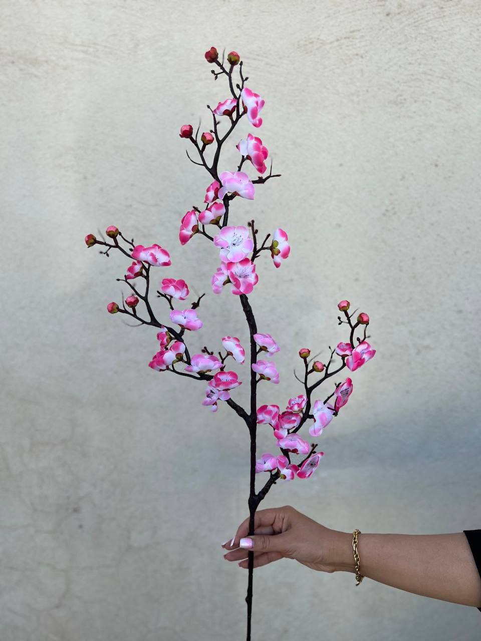 شکوفه مصنوعی ژاپنی صورتی ۳ بازو
