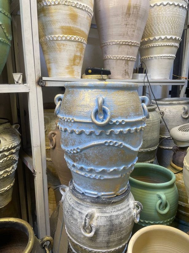 گلدان پتینه ارتفاع ۶۰ رنگ آبی