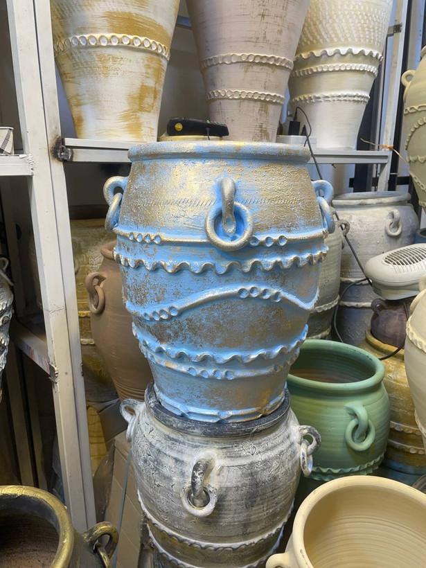 گلدان پتینه ارتفاع ۶۰ رنگ آبی