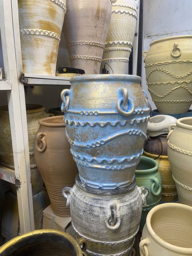 گلدان پتینه ارتفاع ۶۰ رنگ آبی
