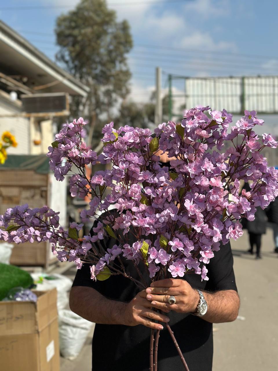 شکوفه مصنوعی سه بازو بنفش