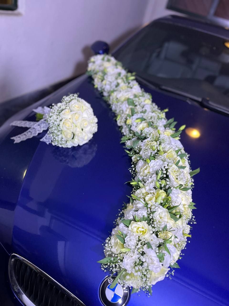 ماشین عروس مدل خطی پر گل