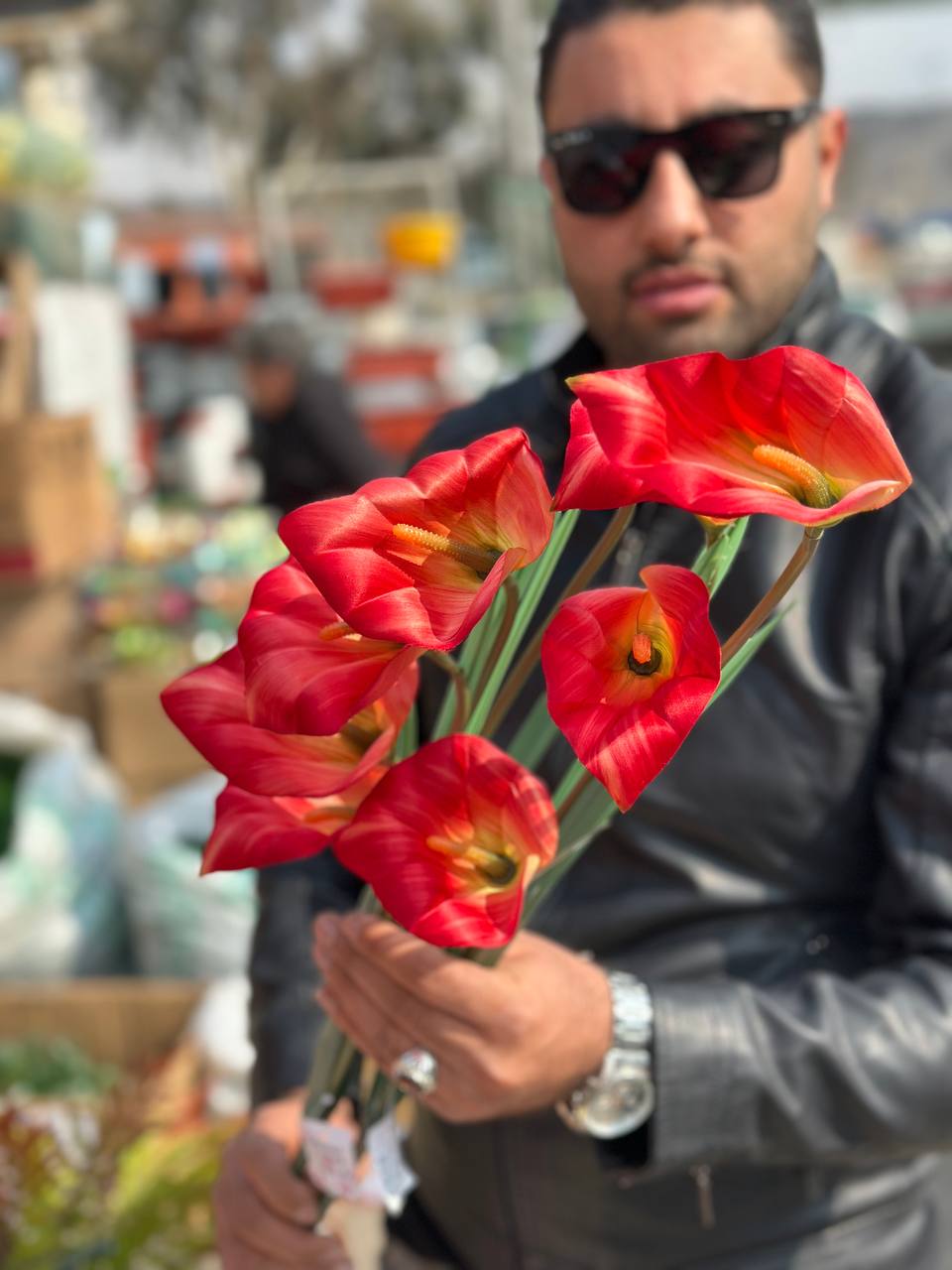 گل شیپوری ۵ گل شاخه بلند زرشکی