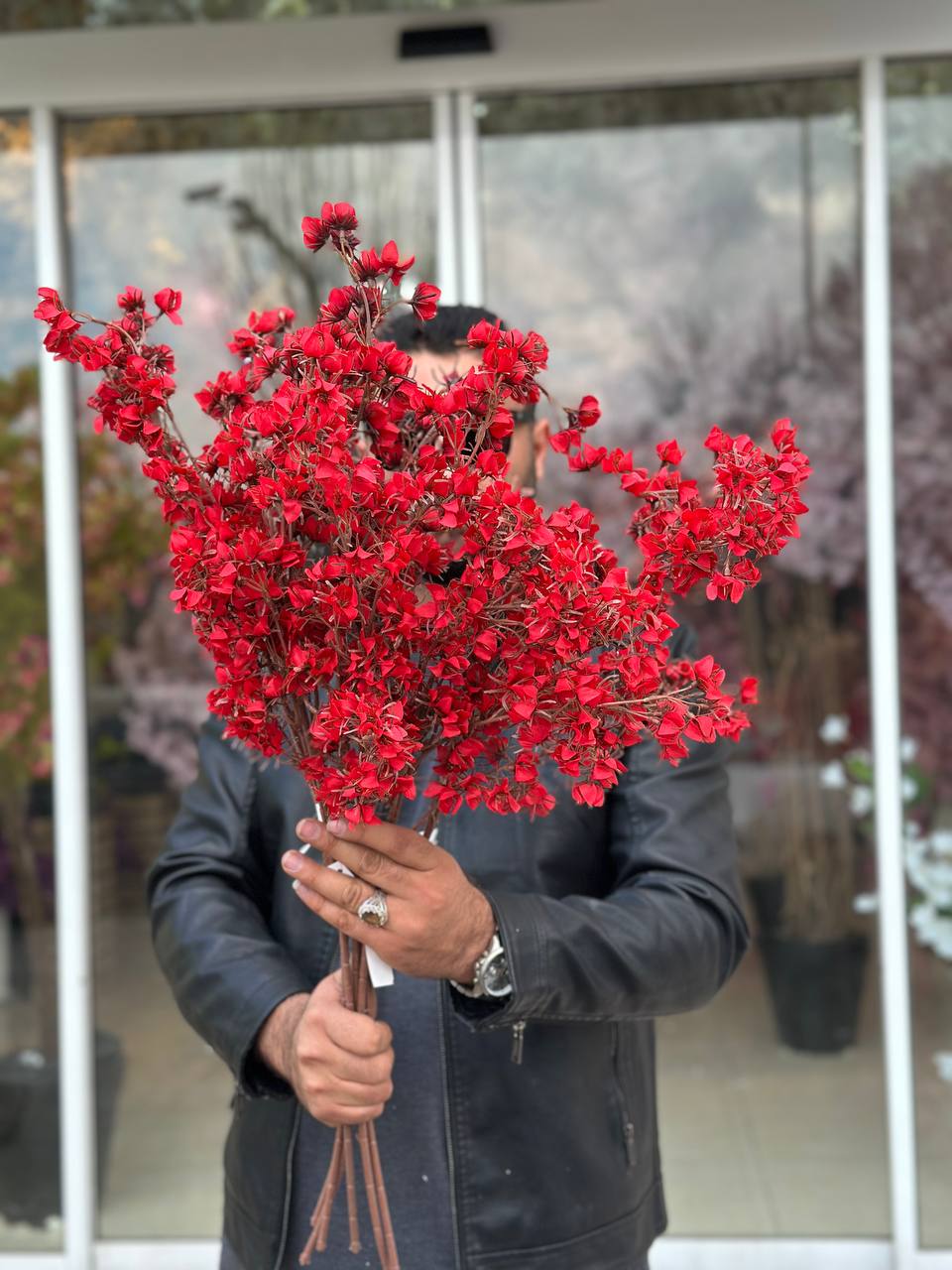 شاخه شکوفه وارداتی غنچه خاردار قرمز