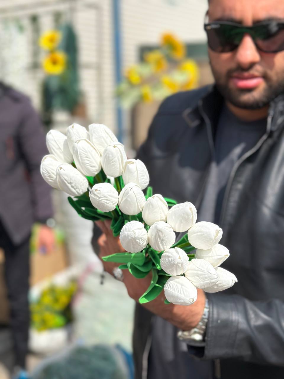 گل مصنوعی لاله فومی 10عددی