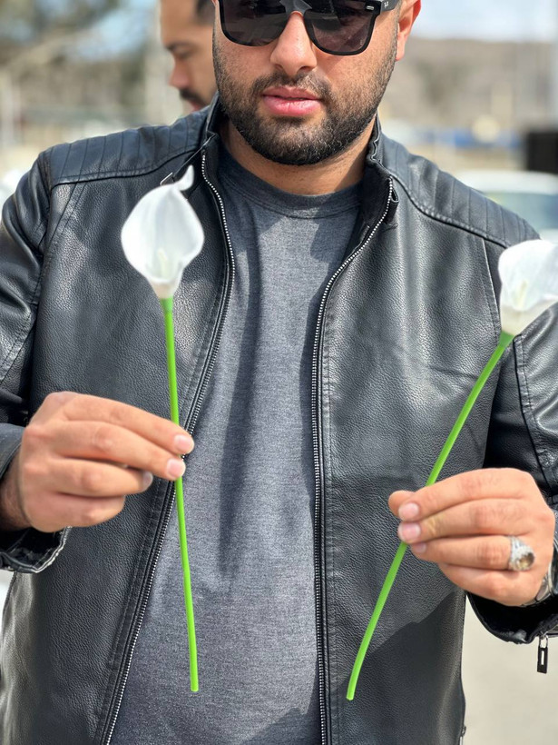 گل مصنوعی شیپوری لمسی وارداتی ۱عددی
