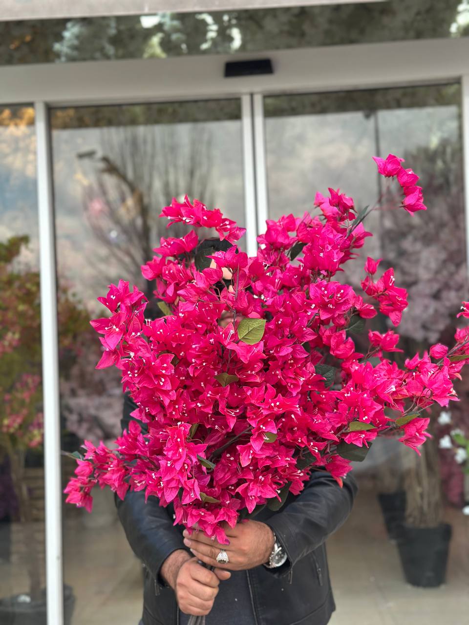 شاخه شکوفه کاغذی سرخابی