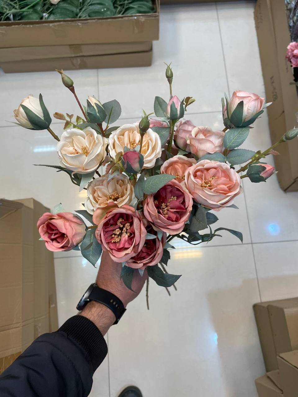 گل مصنوعی رز ژولیت رنگ خاص