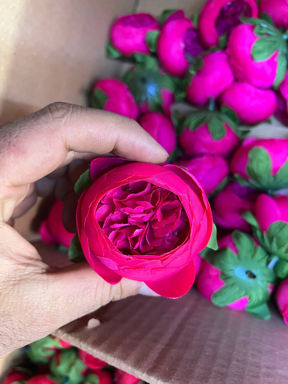 سرگل پیونی کوچک رنگ سرخابی 10عددی