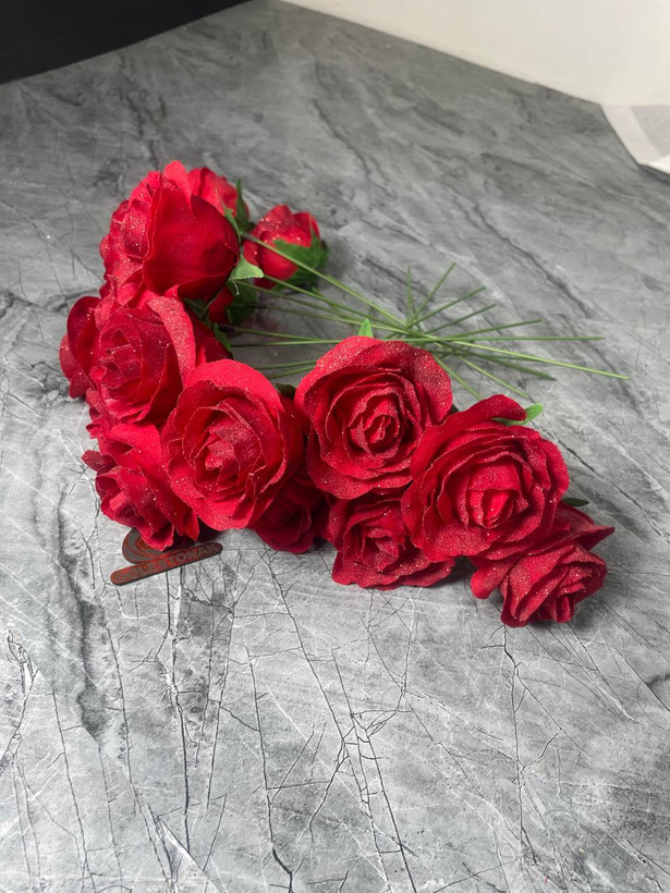 گل رز قرمز شاین ۱۰ شاخه