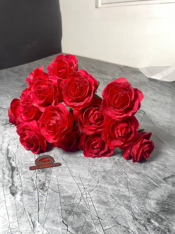 گل رز قرمز شاین ۱۰ شاخه