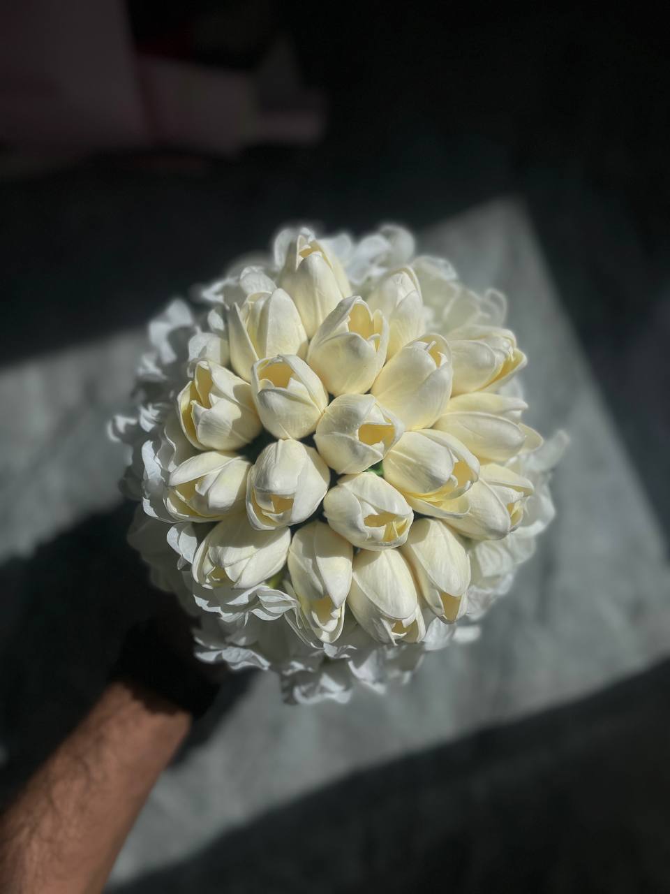 دسته گل عروس لاله و هورتانزیا