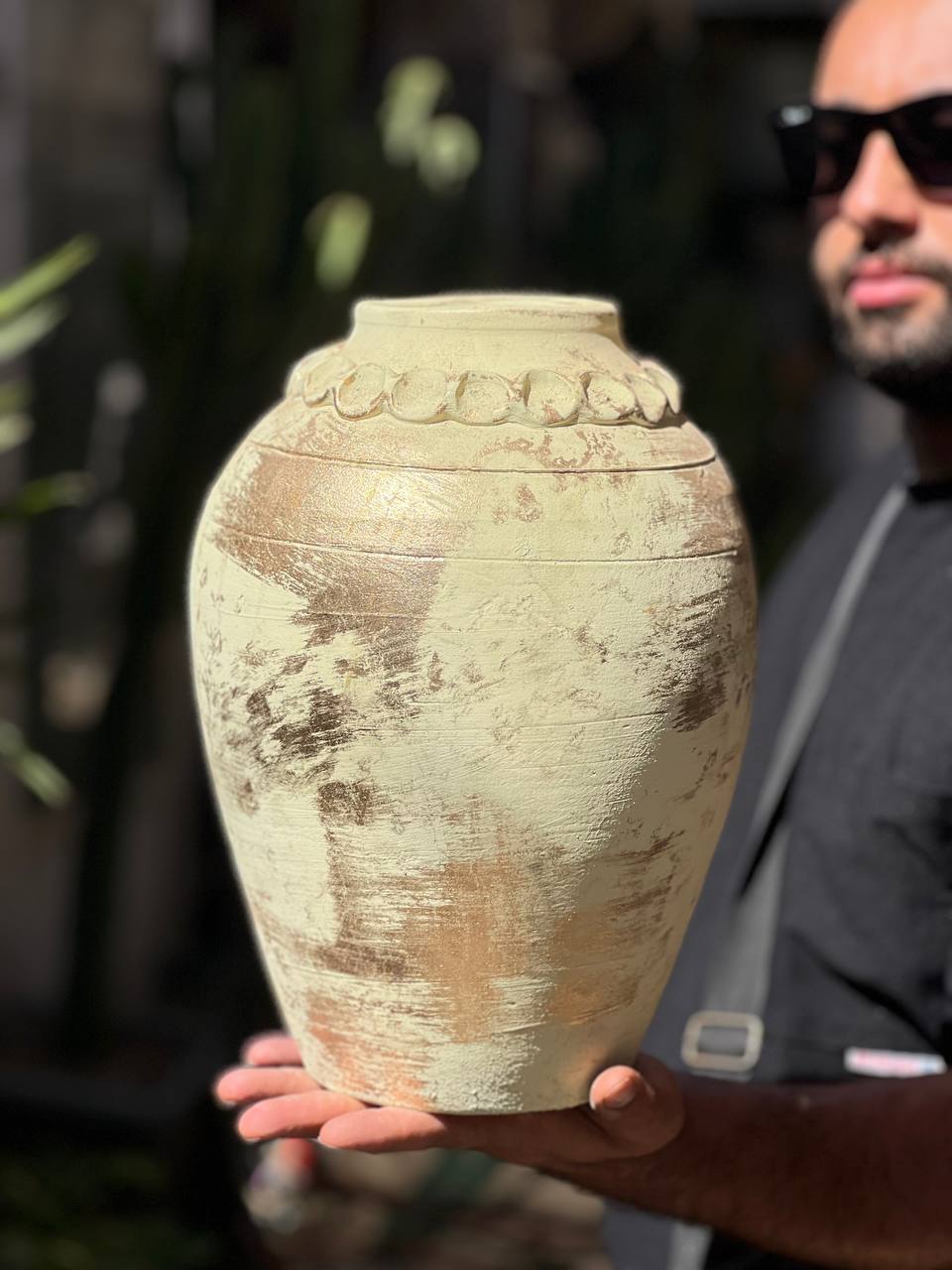 گلدان پتینه جینیجر طلایی