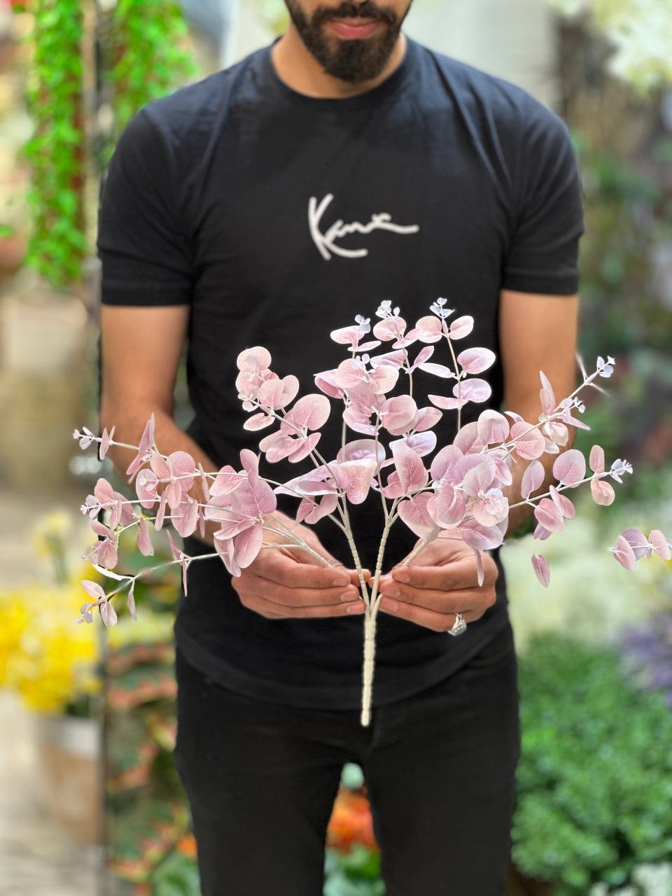 برگ اکالیپتوس مصنوعی صورتی کمرنگ