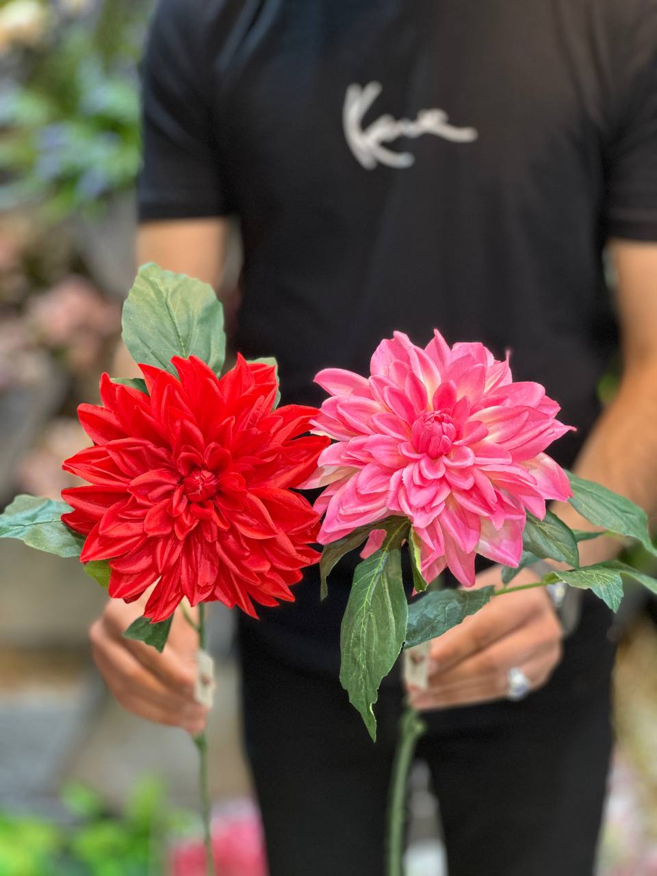 گل مصنوعی کوکب دو شاخه رنگی