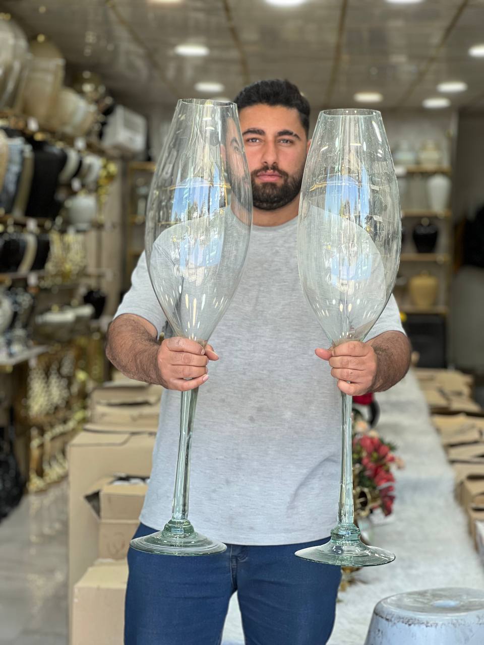 جام شیشه ای شفاف ۸۰سانتی