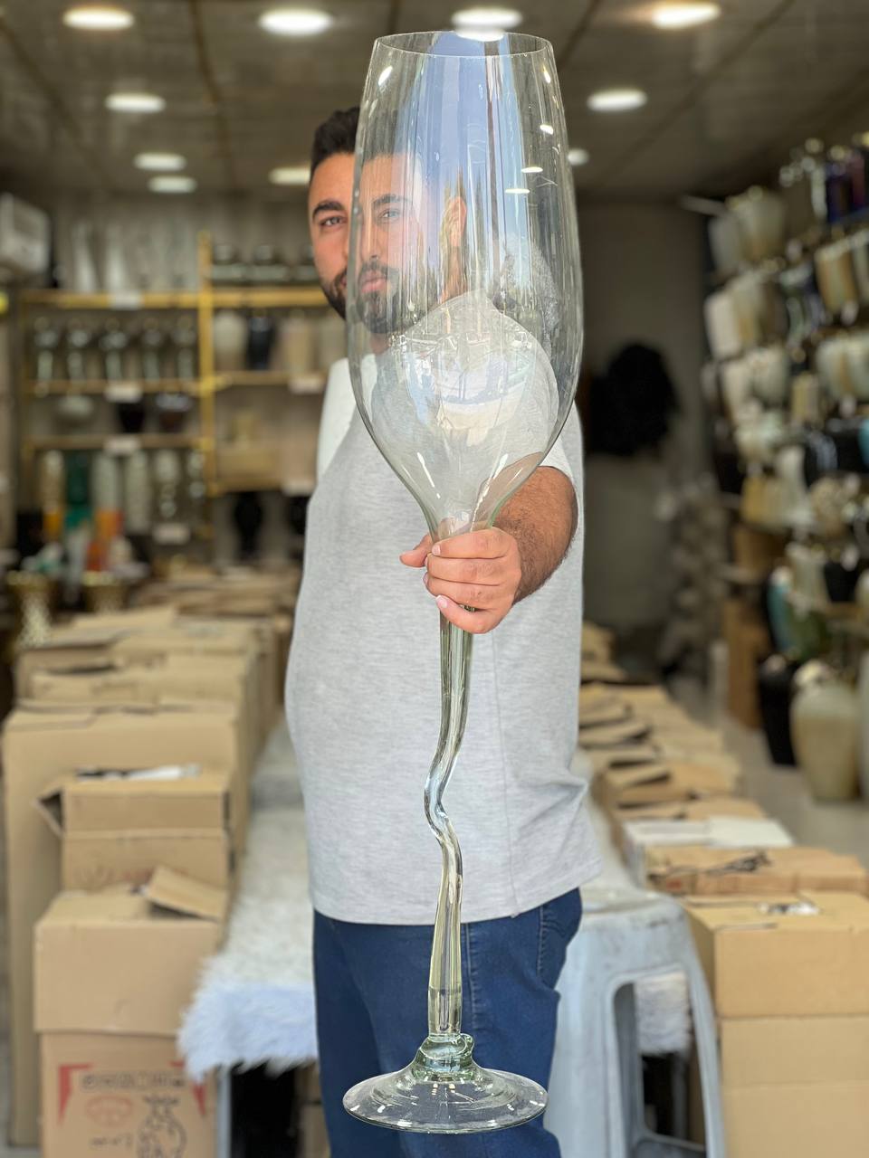 جام شیشه ای شفاف۱۰۰سانتی پایه فر