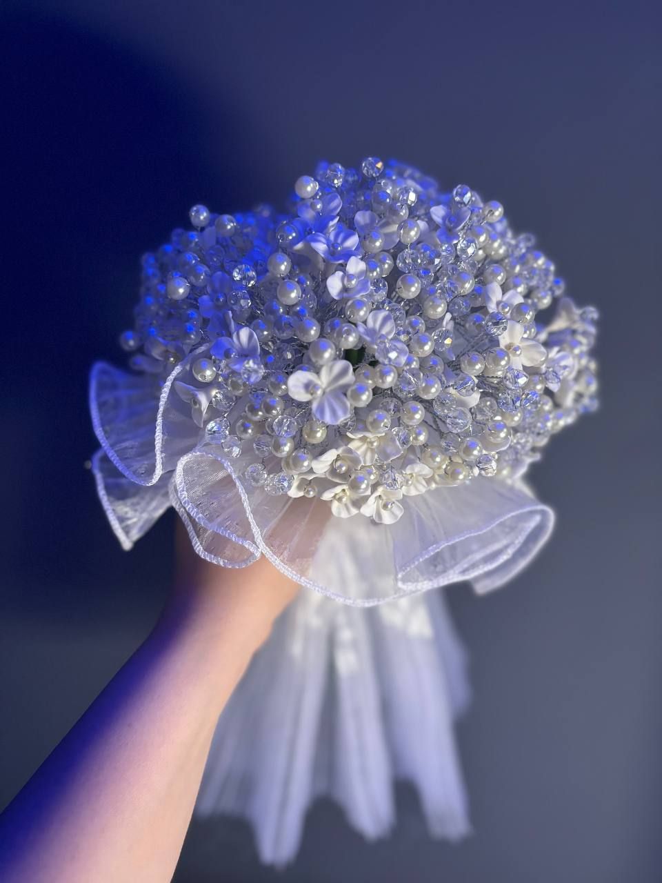 دسته گل عروس عربی مدل مروارید