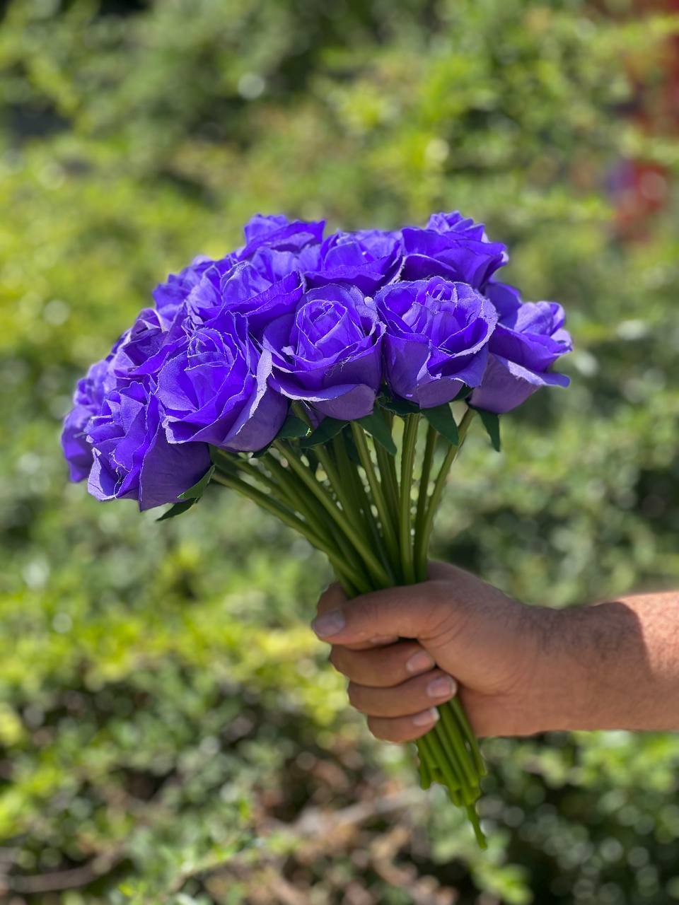 گل مصنوعی گل رز هلندی بنفش مجموعه 10 عددی