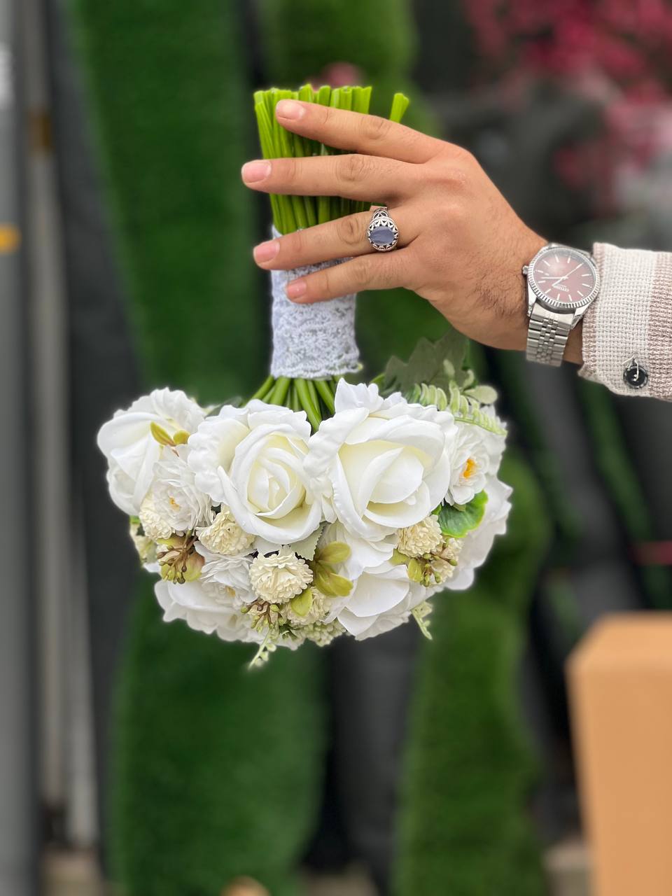 دسته گل عروس مدل ترکیبی بهاری