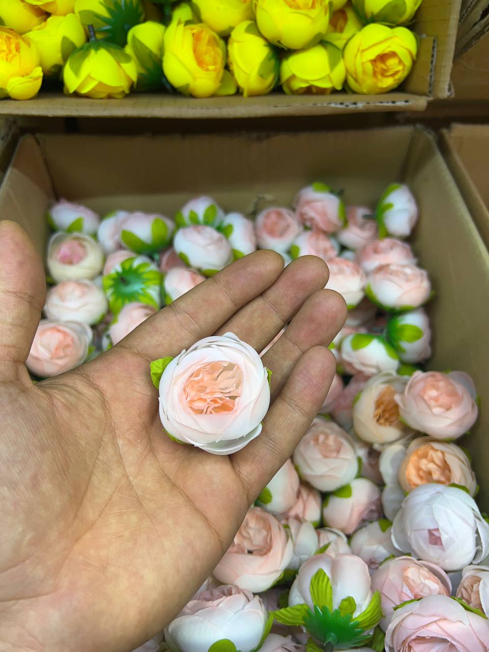 سرگل پیونی کوچک رنگ گلبهی کمرنگ ۱۰عددی