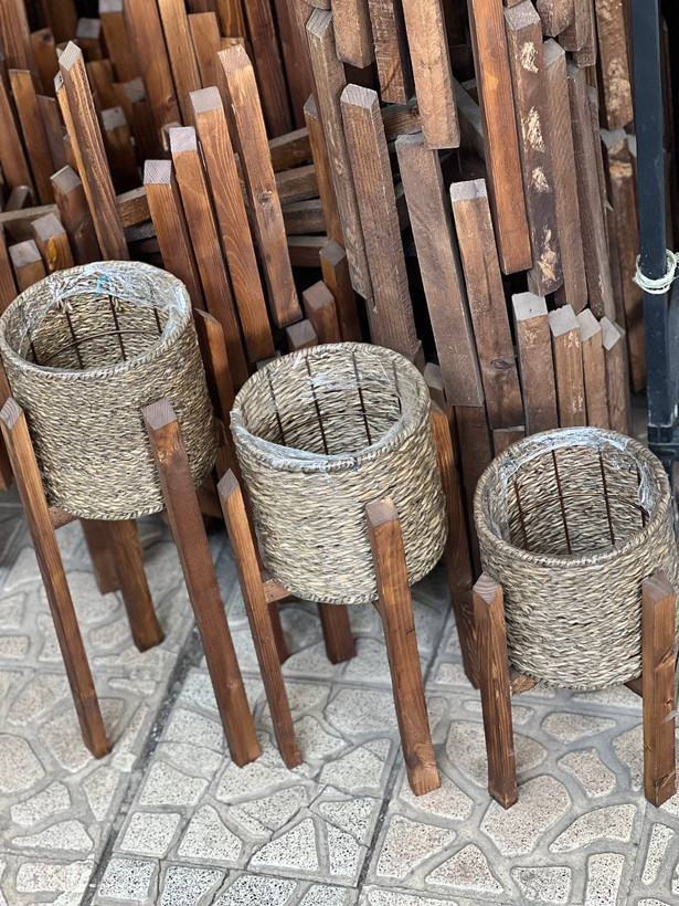 ست استند حصیری 3تایی متوسط