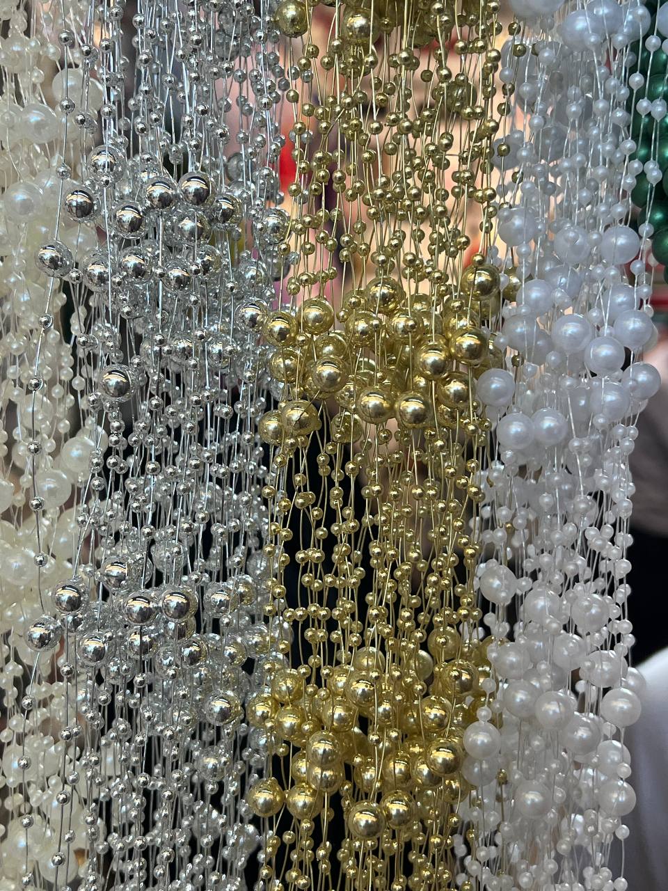 ریسه مرواریدی نقره ای (یک متری)