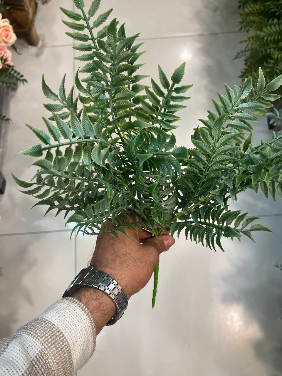 بوته سرخس مصنوعی سبز تیره