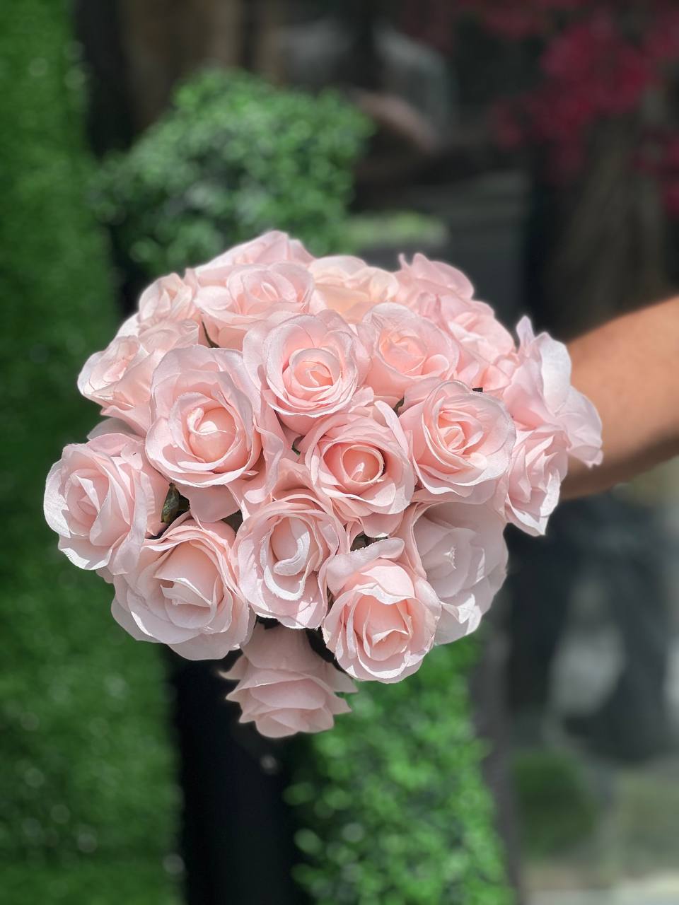 گل رز هلندی گلبهی مصنوعی ۱٠ شاخه (سرگل باز)