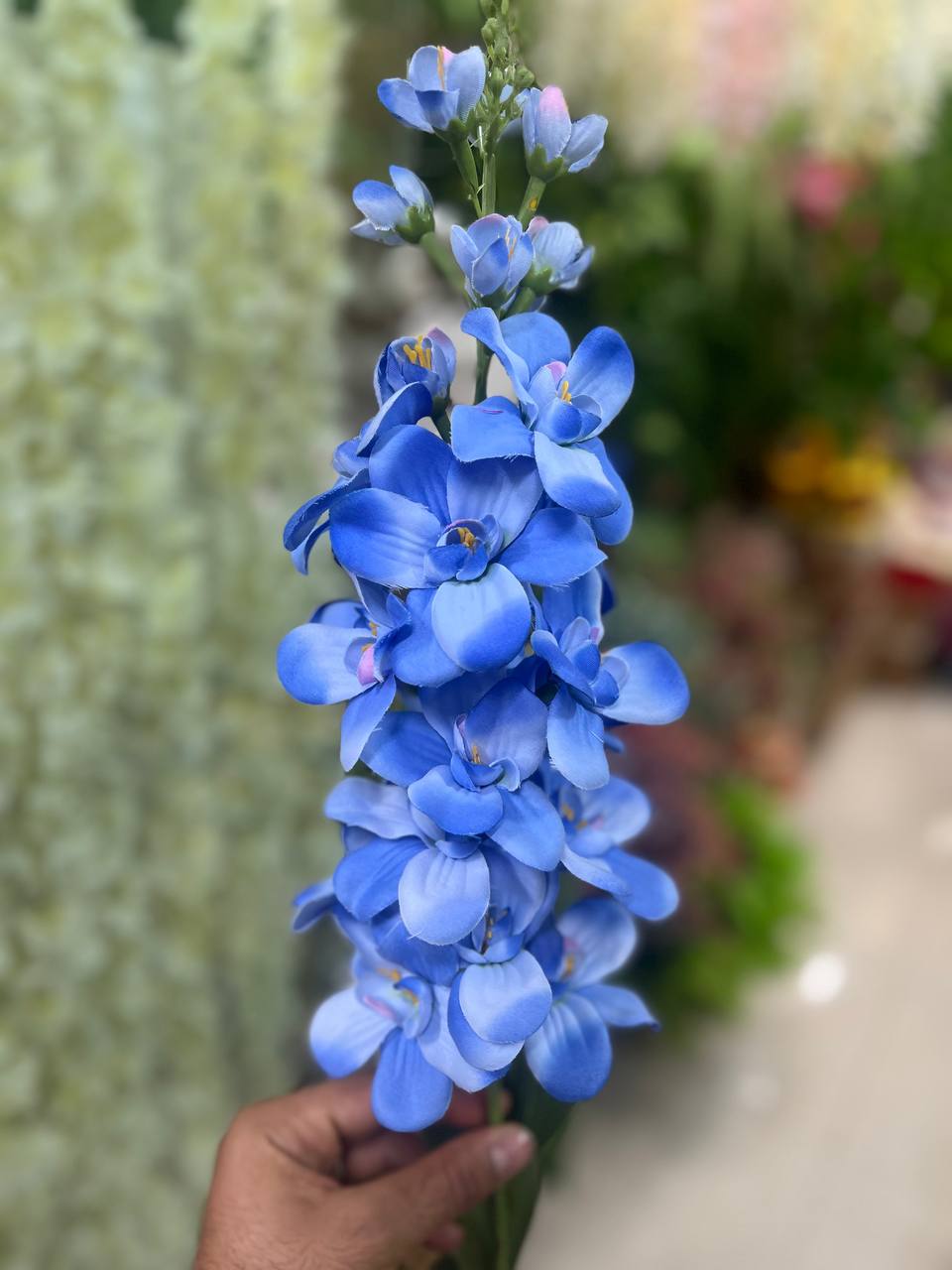 گل مصنوعی شببو رنگ آبی