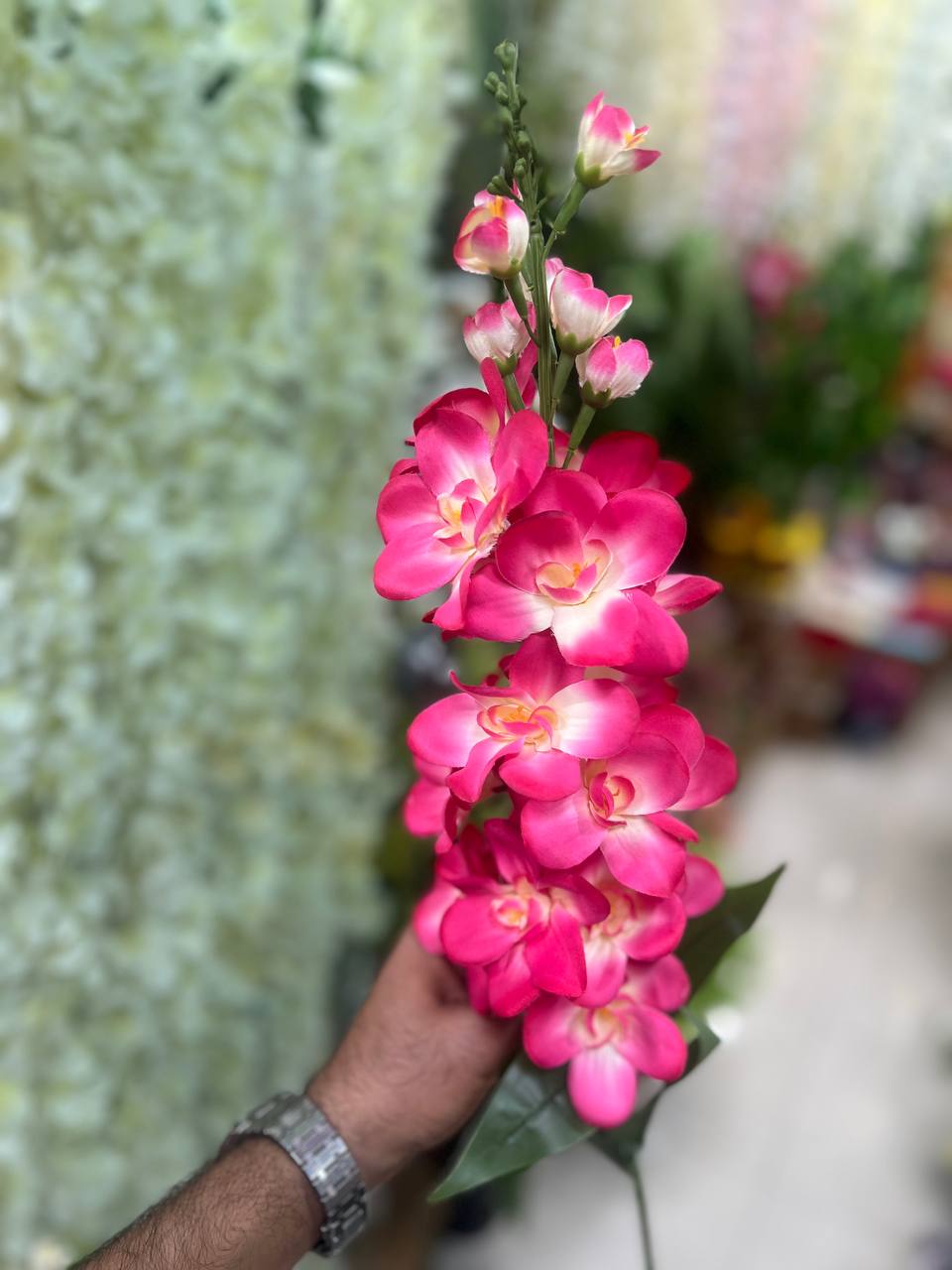 گل مصنوعی شببو رنگ صورتی