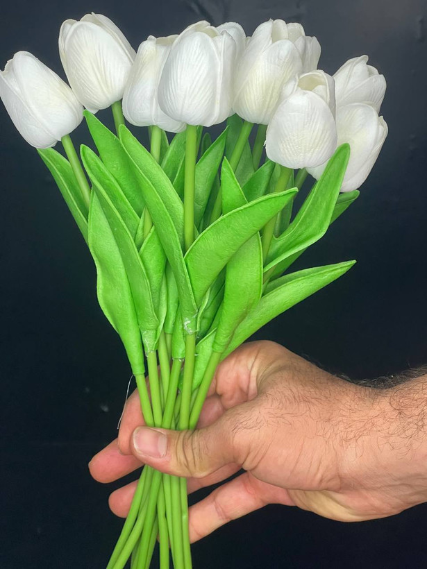 لاله لمسی سفید وارداتی ۵عددی