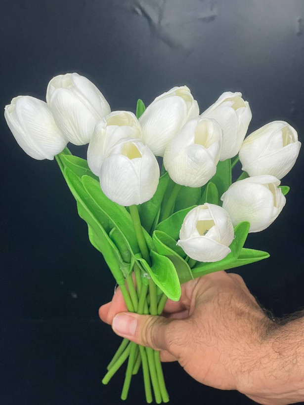 لاله لمسی سفید وارداتی ۵عددی