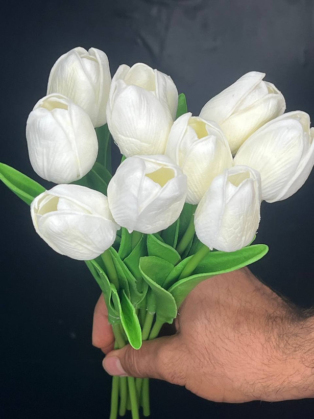 لاله لمسی سفید وارداتی ۵عددی