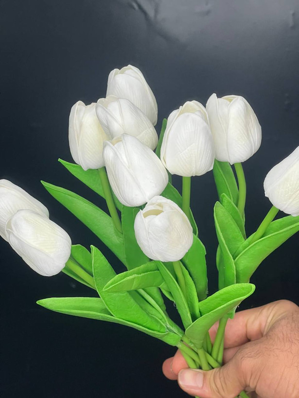 لاله لمسی سفید وارداتی ۵عددی