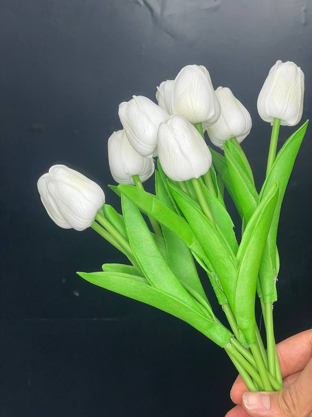 لاله لمسی سفید وارداتی ۵عددی