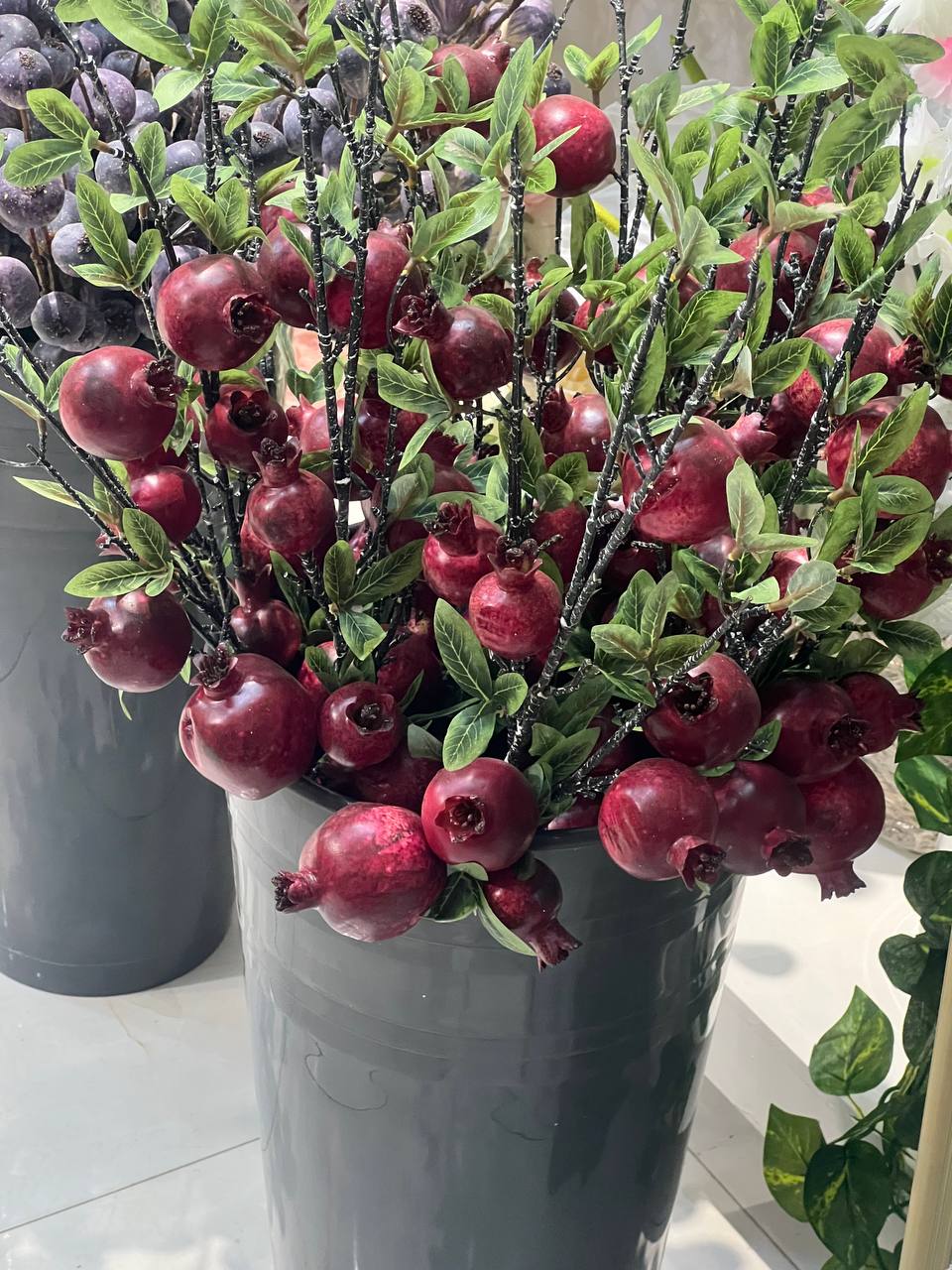 شاخه انار مصنوعی درجه 1 وارداتی 6میوه(ویژ یلدا)