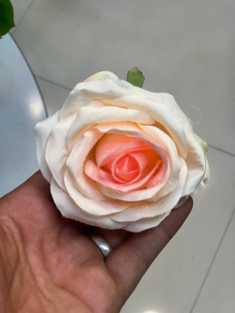 سرگل رز گلبهی مصنوعی سایز بزرگ وارداتی