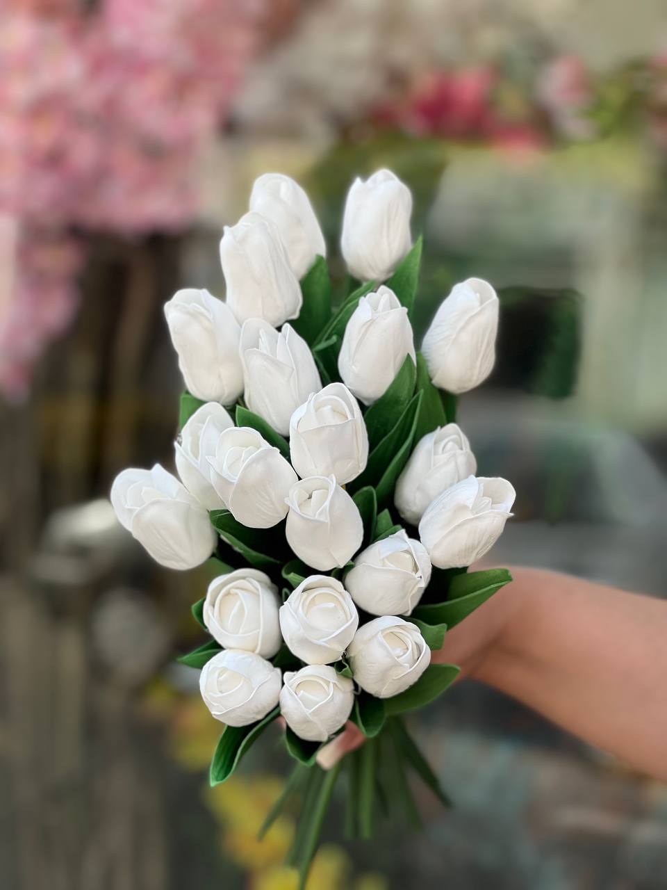لاله مصنوعی فومی مدل غنچه بدون تغییر رنگ ۱۰عددی